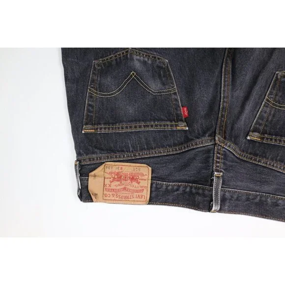 Vtg Y2K Levis 501xx Mens 34x32 Faded Button Fly Original Fit Denim Jeans Black